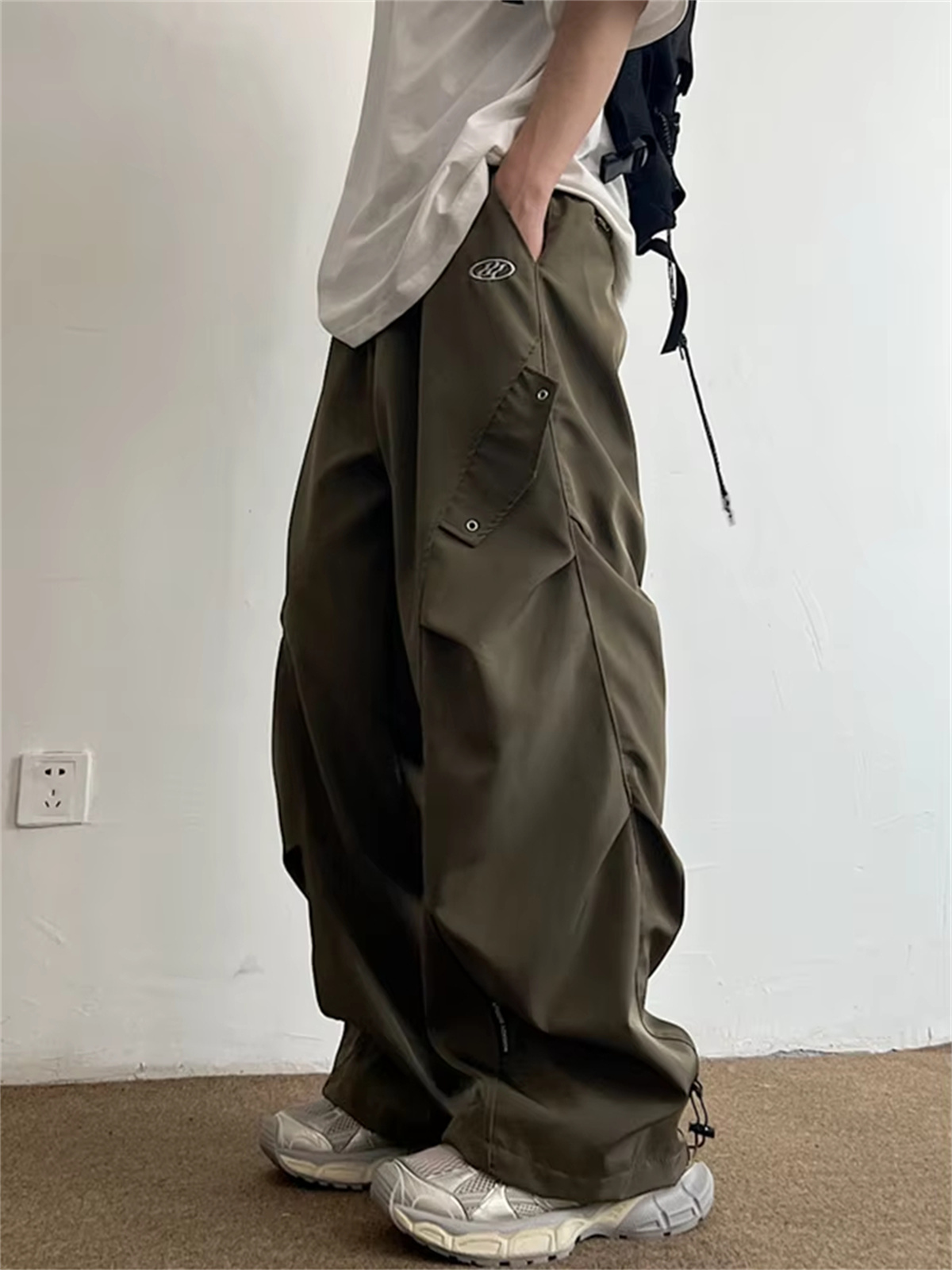Street Fashion Korea - Techwear Parachute Cargo Pants Men Hip