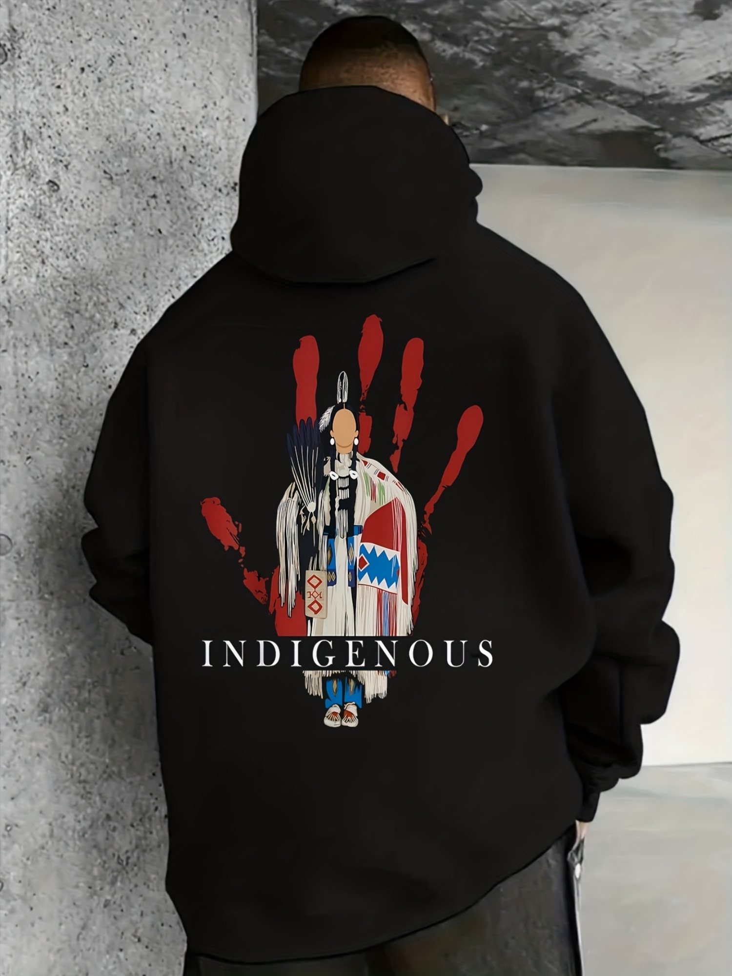 Street Fashion Culture - Men's hooded sweatshirt with indigenous culture
