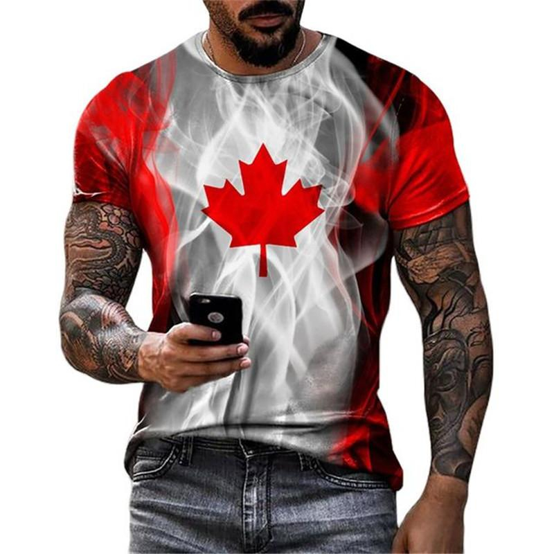 Retro Canada Flag T-shirt 3D P - đánh giá và giá Street Fashion Canada