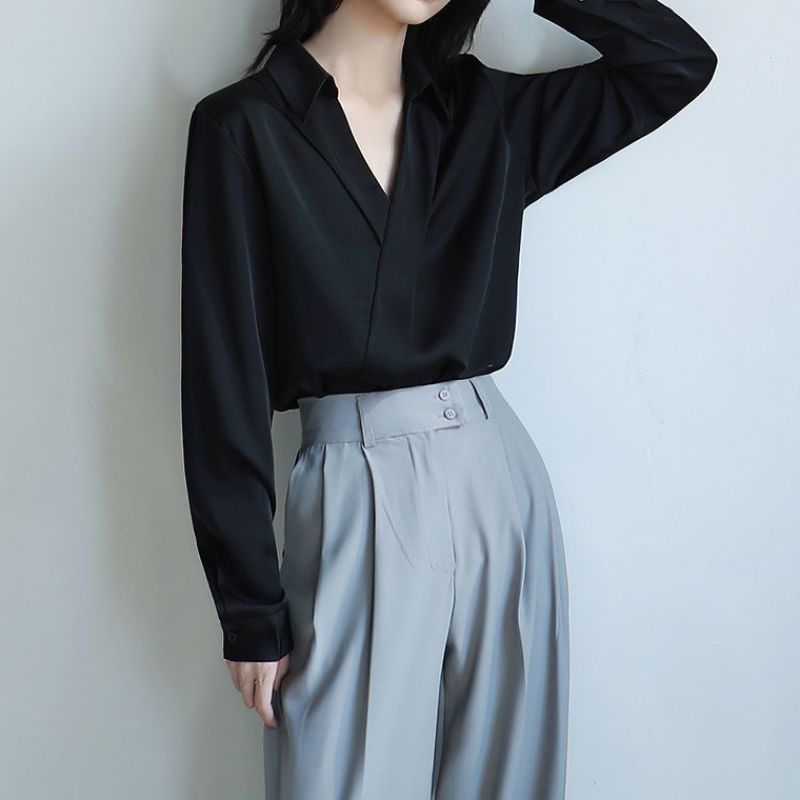 Gidyq Women Black Chiffon Shir - đánh giá và giá Street Fashion Korea