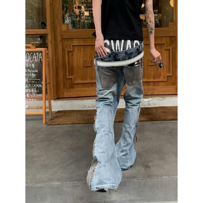 Men's Patchwork Design Jeans 9 - đánh giá và giá Street Fashion England