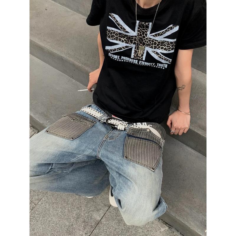 Men's Patchwork Design Jeans 9 - đánh giá và giá Street Fashion England