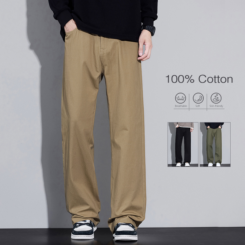 100% Cotton Men's Baggy Wide-l - đánh giá và giá Street Fashion Korea