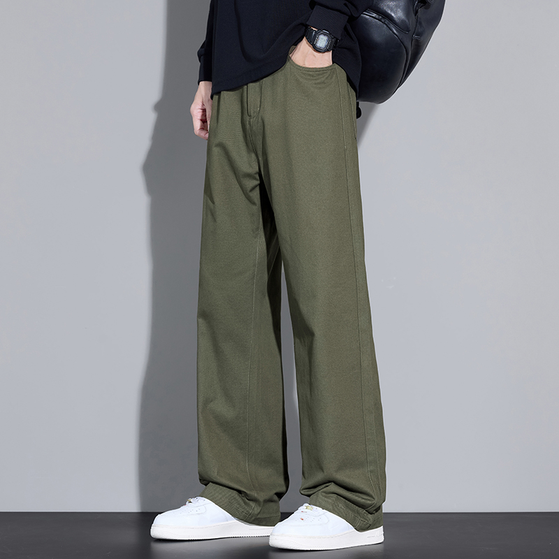 100% Cotton Men's Baggy Wide-l - đánh giá và giá Street Fashion Korea