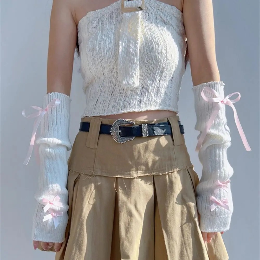 Streetwear Elastic Knitted Bow - đánh giá và giá Street Fashion Korea