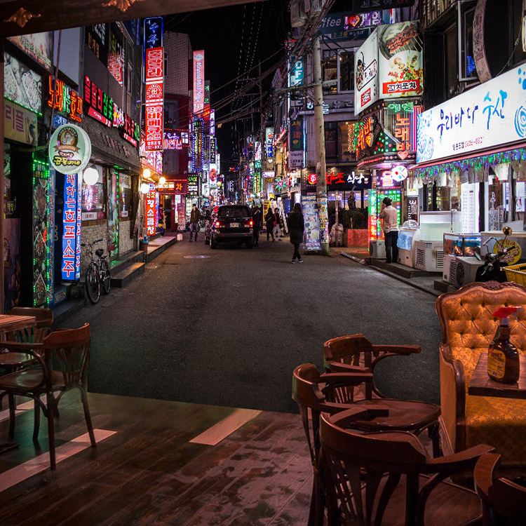 Custom 3D City street scene mu - đánh giá và giá Street Fashion Wallpaper