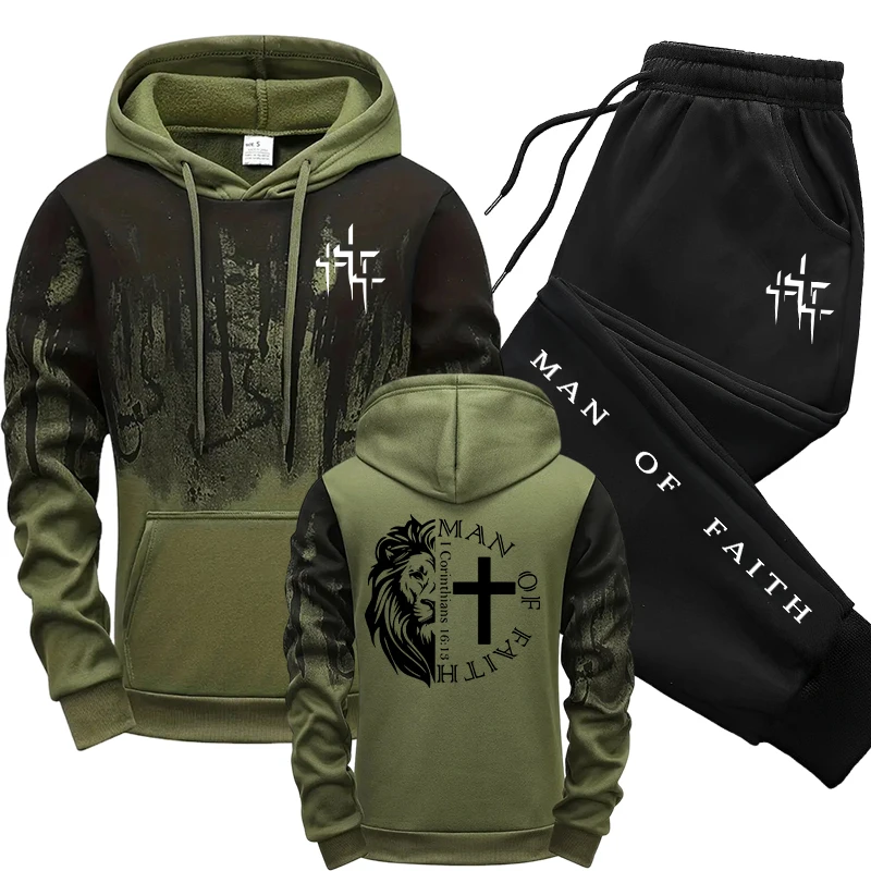 Man of Faith Pattern Men's Set - đánh giá và giá Street Fashion Art